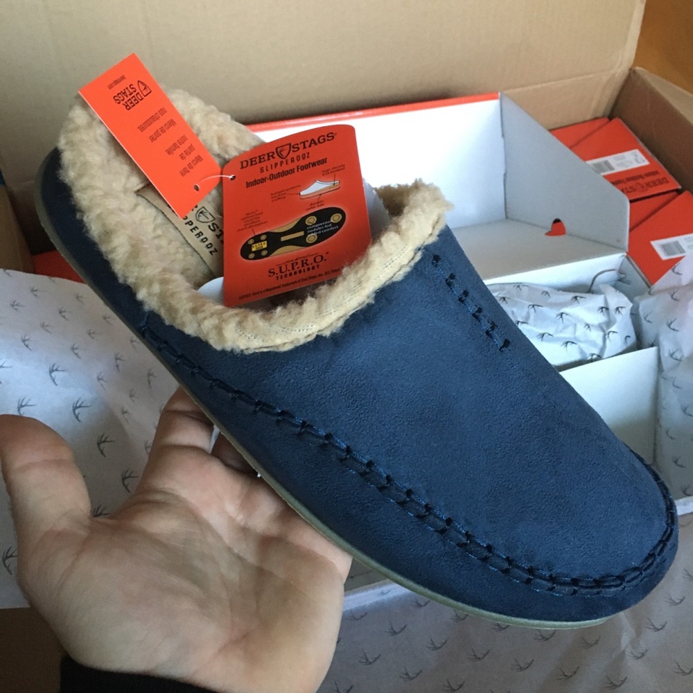 Deerstags Nordic Slippers Navy Blue